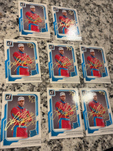Load image into Gallery viewer, Landon Huffman Donruss "On-Card" Rated Rookie Auto Buyback Gold #/25
